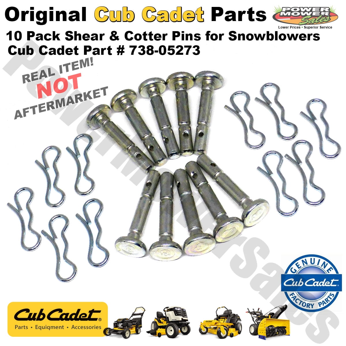 MTD 10 Pack of Genuine OEM 1.5x.25in Shear Pins and Cotter Pins # 738-05273-10PK