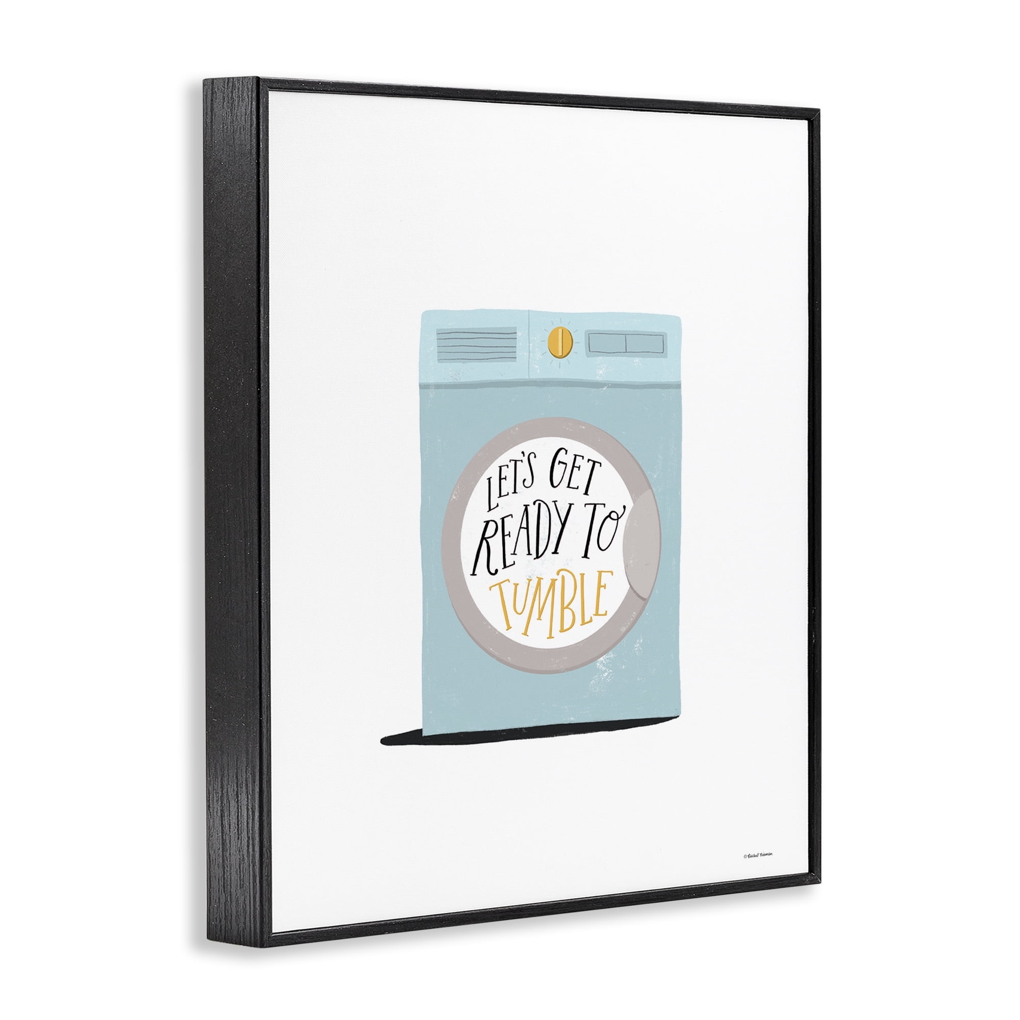Stupell Industries Ready to Tumble Laundry Typography Painting Black Framed Art Print Wall Art, 16 x 20