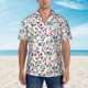 thumbnail image 2 of Balery Christmas Elements Camisas hawaianas de manga corta para hombre, camisas playeras de corte holgado, camisas de vacaciones con botones,Small, 2 of 7