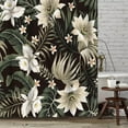 thumbnail image 2 of Black Shower Curtain Floral Shower Curtains for Bathroom, Tropical Plants Fabric Curtains Elegant Floral Home Bathroom Decor with 12 Hooks 72x72 Inch, 2 of 6