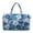 Blue Hibiscus Pattern, variant on Camo Duck Print Large Quilted Duffle Bag Lightweight Weekender Bag Overnight Carry On Bag with Luggage Sleeve for Travel, Gym