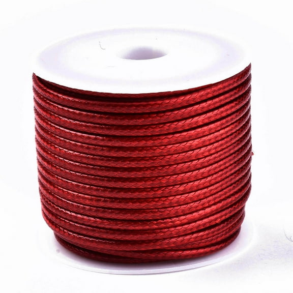 Waxed Polyester Cords for Jewelry Making Red 1.5mm about 10m/roll