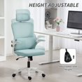 thumbnail image 3 of Light Blue Mesh Office Chair with Adjustable Headrest & Lumbar Support - Ergonomic Computer Desk Chair for Home or Office Use - 48" High, 3 of 7
