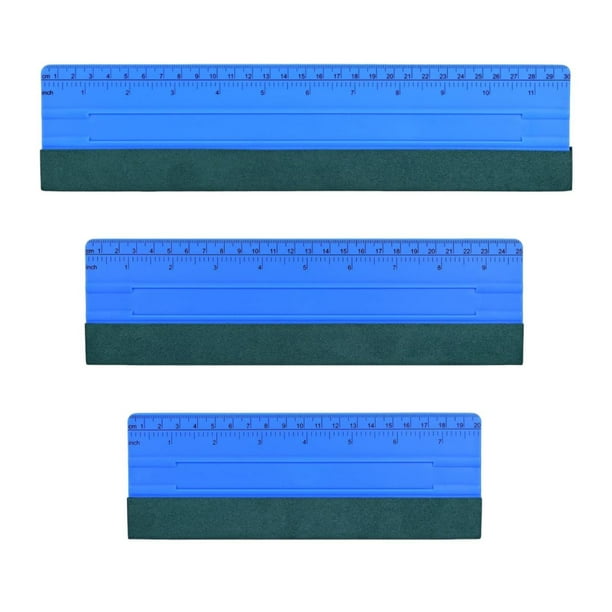 3 espátulas de fieltro para vinilo, papel tapiz de gran tamaño, con regla y herramienta de raspado. Azul