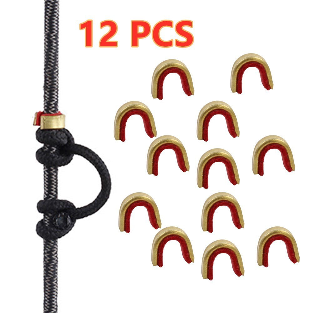 12pcs Archery Bow String Nocking Brass Buckle Points Clip Nock Protector Hunting 