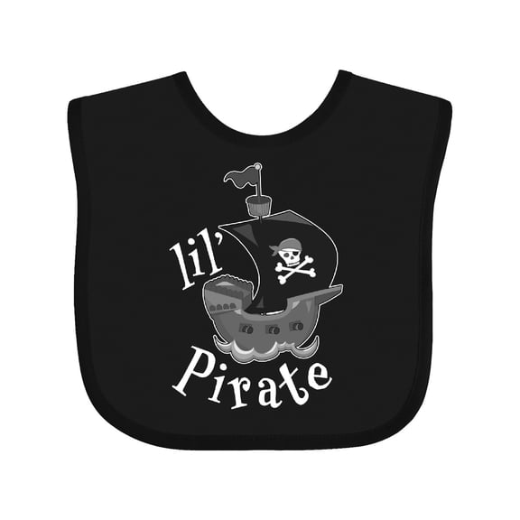Inktastic Lil' Pirate Pirate Ship, Blue Bandana Boys or Girls Baby Bib