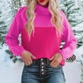thumbnail image 5 of IROINNID Womens Sweater Turtleneck Pullover Sweater Solid Color Casual Mid-Length Long Sleeve Plus Size Tops Sweater Blouse, 5 of 8
