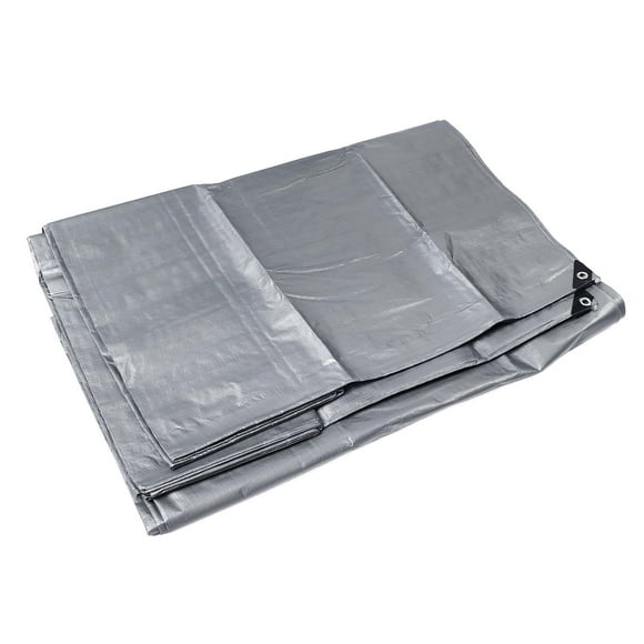 Poly Poly Tarp Cover Thick Double Silver Waterproof Heat Insulating Sunproof Tear Proof Multipurpose Tarp 13.12ft Width 19.69ft Length