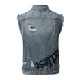 thumbnail image 2 of FRSASU Denim Vest for Men Casual Stretchy Trucker Jean Vests Fashion Vintage Sleeveless Jacket Vest Outerwear Clothes Blue, 2 of 7