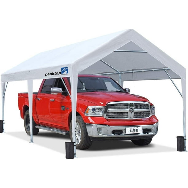 Peaktop Outdoor 10 x 20 ft Upgraded Heavy Duty Carport Car Canopy