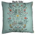 thumbnail image 2 of PKQWTM Funny Swedish Folk Cartoon Cats Birds Flowers Reversible Mermaid Cushion Cover Home Decor Sequin Pillow Case Size 20x20 inches, 2 of 2
