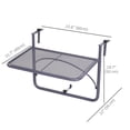 thumbnail image 3 of Outsunny Adjustable Balcony Hanging Railing Table, Metal Mounting Mini Wall Desk, Outdoor Flower Stand Serving Table, Grey, 1 Count, 3 of 10