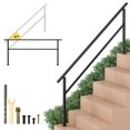 thumbnail image 1 of Gymax Metal Handrail 0-6 Steps w/Flexible Angle Adjustment Installation Kit for Deck, 1 of 10