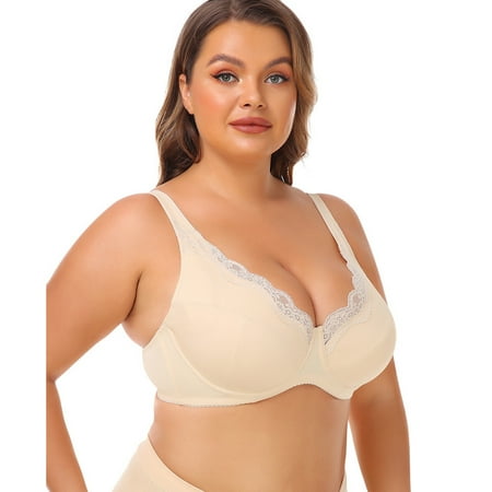 Bra Women Seamless Bra Feature V-Neck Push-up Bra Style W-1740 Beige M