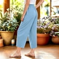 thumbnail image 6 of Nilvkv Girls Lightweight Pants, Girls Sweatpants, Solid Color Loose Fit Joggers with Elastic Waist and Side Pockets for Summer Casual Days Blue 7-8 Years, 6 of 9
