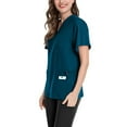 thumbnail image 4 of Medical Scrub Tops for Women Soft Stretch V-Neck Top Scrubs with Pockets, 4 of 5