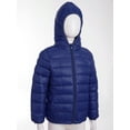 thumbnail image 4 of RUNQHUI Kids Boys Girls Winter Packable Down Puffer Jacket Coat Water Resistant Bubble Puffer Dark Navy 150, 4 of 7