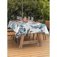 thumbnail image 4 of 52x70 Inch Outdoor Tablecloth with Umbrella Hole Zipper Rectangle Aqua Rose Rectangular Tablecloths Outside Waterproof Rustic Romantic Botanical Floral Vines Art Patio Table Cover for Picnic Party, 4 of 8