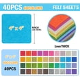 thumbnail image 2 of ZHUYING 40pcs Felt Fabric Sheet 4"x4" Assorted Color DIY Craft Squares Nonwoven 1mm Thick, 2 of 8