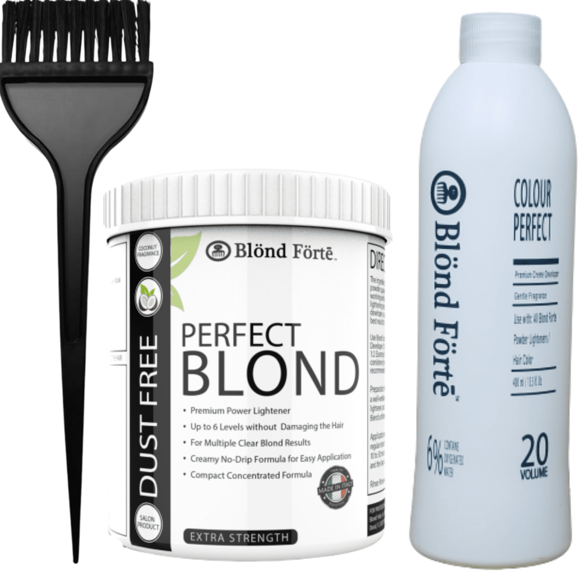 Blond Forte Perfect Blond 169 Oz Premium Hair Lightener 6 Developer 6 20 Volume Brush 