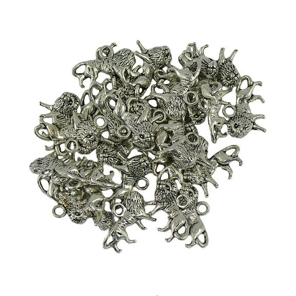 EHJRE 50 pcs. charm pendant lion for necklaces & bracelets- DIY jewelry