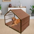 thumbnail image 2 of African Pet House, Leopard and Cheetah Skin Savannah Pattern Savannah Fauna Timeless Art, Outdoor & Indoor Portable Dog Kennel with Pillow and Cover, 5 Sizes, Orange Amber and Sepia, by Ambesonne, 2 of 4