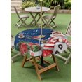 thumbnail image 3 of Outdoor Tablecloth with Umbrella Hole and Zipper, Blue Snowman Christmas Round Table Cloth 60 Inch Waterproof Tablecloth, Winter Snowflake Xmas Gifts Picnic Table Cover for Patio Camping, 3 of 7