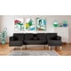 thumbnail image 1 of Sala Modular Doble Chaise Makora Boyd con Memory Foam y Respaldo Ajustable Lino Negro, 1 of 8