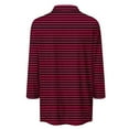 thumbnail image 5 of Timegard Tuniques Rayées pour Femmes Col à Revers en V Manches 3/4 T-Shirts Blouses Décontractées Mode, 5 of 5