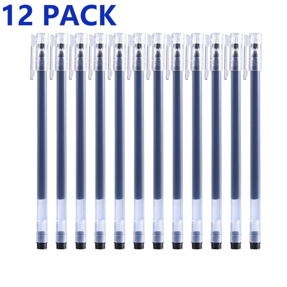 12 Pack Gel Pens, Medium Point (0.5mm), Quick Dry Black Gel Ink Pens for Home, Office, Journaling, Writing, Note-Taking, Teacher Supplies