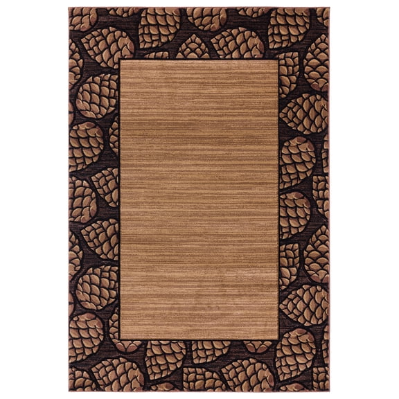 United Weavers Cottage Area Rug 2055 41026 Pine Border Beige Lined Acorns 5' 3" x 7' 6" Rectangle