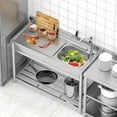 thumbnail image 3 of Utility Sink Free Standing Single Bowl Kitchen Sink,Stainless Steel Utility Sink with Cold and Hot Water Pipe,Commercial Kitchen Utility Sinks for a Laundry Room,Bathroom,Kitchen, Indoor & Outdoor, 3 of 7