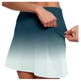 thumbnail image 2 of Women's Summer Ruffle Short Gradient Color Inner Shorts Pants Skirt Trendy Slim Fit Skorts with Pockets,Navy,3XL, 2 of 6