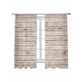 thumbnail image 2 of Sheer Curtains 72 Inches Long, Vintage Farmhouse Light Filtering Window Curtains for Living Room/Bedroom, Country Retro Beige Wooden Grain Rod Pocket Voile Sheer Curtain Drapes, 52"W x 72"L, 2 Panels, 2 of 8