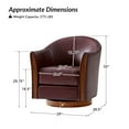 thumbnail image 5 of Tina's Home Genuine Leather Swivel Barrel Chair Modern Upholstered Armchair Solid Wood Base Living Room Burgundy, 5 of 7