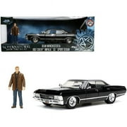 Jada 1-24 Scale 1967 Chevrolet Impala SS Sport Sedan Dean Winchester Diecast Figurine Supernatural TV Hollywood Rides Diecast Model Car, Black