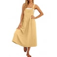 thumbnail image 2 of Summer Dresses Women's 0veralls 2026 Casual Boho Overall Dress Adjustable Cover up with Pockets Yellow L, 2 of 6