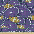 thumbnail image 2 of Underwater Fabric by the Yard, Oceanic Themed Aquarium Theme Cartoon Clownfish and Round Reefs, Decorative Upholstery Fabric for Sofas and Home Accents, Purple Marigold and White by Ambesonne, 2 of 5