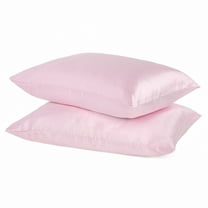 Parkdale 2-Pack Silky Soft Satin Pillow Cases with Hidden Zipper (Queen, Pink)