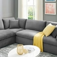 thumbnail image 5 of Sectional Sofa Set, Velvet, Grey Gray, Modern Contemporary Urban Design, Living Lounge Room Hotel Lobby Hospitality, 5 of 10