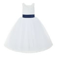 thumbnail image 2 of Ekidsbridal Girl Bridal Flower Girl Dress - V-Back White Lace Tutu with Tiebow 212noFT-A (Size: 2-10), 2 of 3