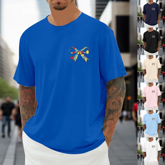 CHENge Men's Autism Awareness Shirt Women Autistic Support Tshirt Speech Therapy Inspirational Short Sleve Tee Tops