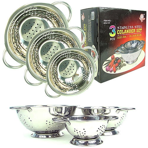 Chef Buddy 3Piece Stainless Steel Colander Set
