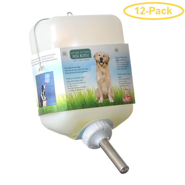 Lixit Plastic Dog Water Bottle with Tube 64 oz Pack of 12 Walmart