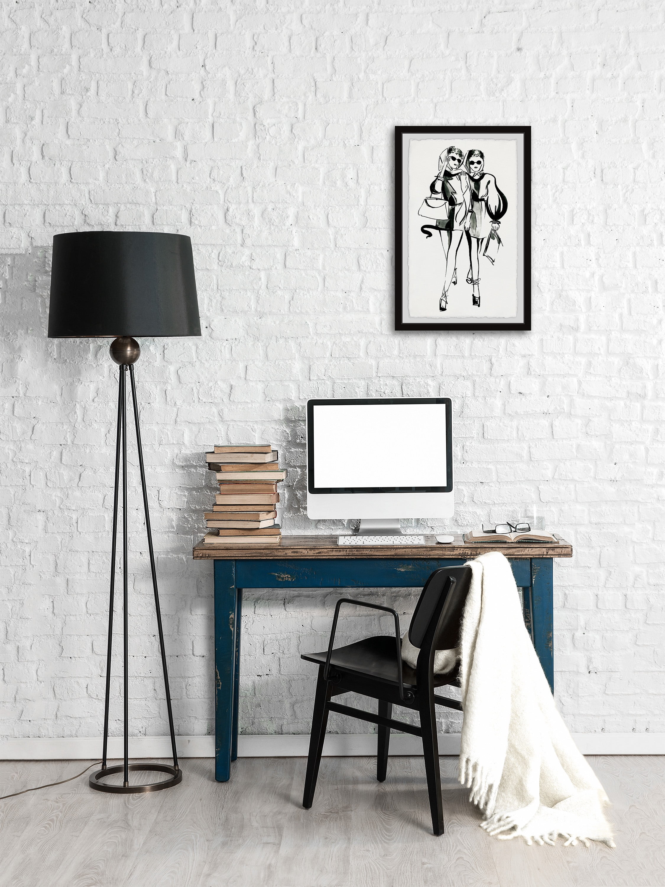 Marmont Hill Twin Fashionistas II Framed Wall Art