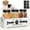 White, variant on Storage Containers Dog Food, Snack Containers for Dog Treats, Farmhouse Wood Dog Treat Holder with 3 Plastic Cat Dog Treat Jars, Pet Food Can Covera, Treat Jars for Dog Biscuits
