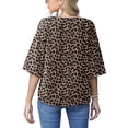 thumbnail image 2 of Anygrew Womens Tops Summer Blouses V Neck Batwing Sleeve Tops Tie Knot Chiffon Button Down Casual Blouse, 2 of 8