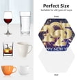 thumbnail image 6 of Fuzoiu 2025 New Year 1 Print Leather Coasters Set,Drink Coasters Set of 4,for Tabletop Protection, Durable PVC Coasters,Home Décor and Housewarming Gift-Hexagon, 6 of 6