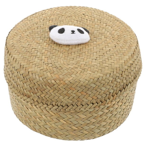 Canasta de flores tejida hecha a mano Caja de regalo mini bocadineras Canasta de frutas con tapa