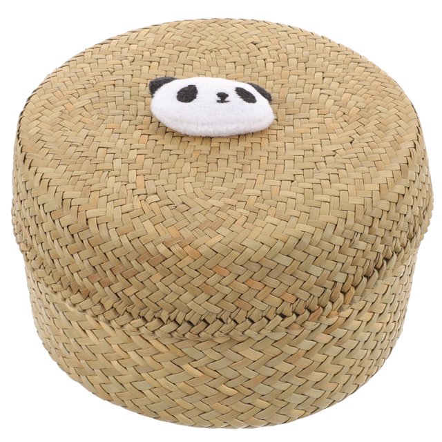 BRIGHTFUFU Canasta de flores tejida hecha a mano Caja de regalo mini bocadineras Canasta de frutas con tapa